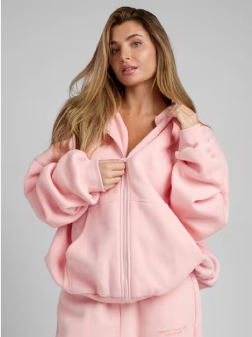 Comfrt Travel Essentials Zip Hoodie Light Pink Size M